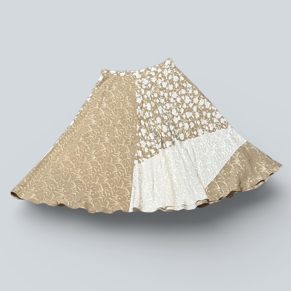 Uni Collections by Anne Crimmins Dresses & Skirts - Uni Collections by Anne Crimmins Silk Patchwork Midi Skirt